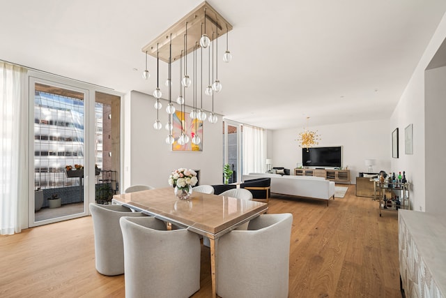 dining room with light hardwood / wood-style flooring