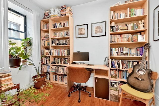 office featuring light wood-type flooring