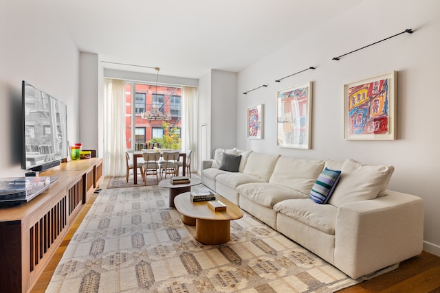 living room featuring hardwood / wood-style flooring