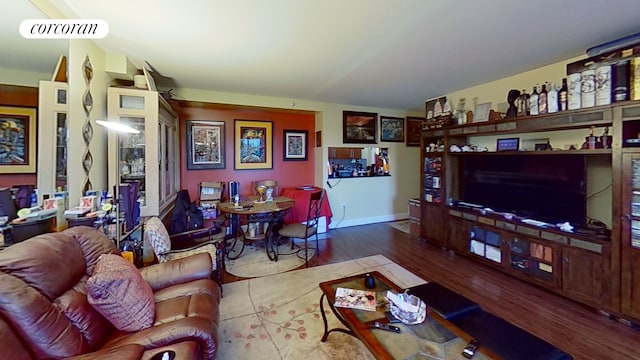 living room featuring wood-type flooring