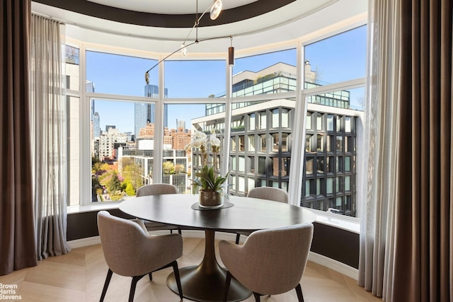 dining area with plenty of natural light