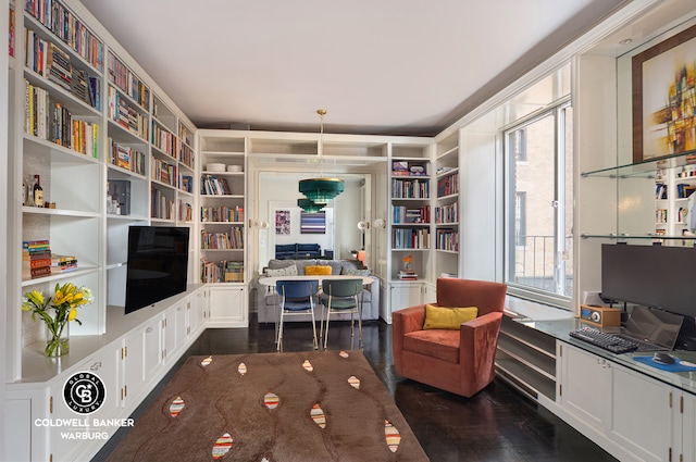 office featuring dark wood-type flooring