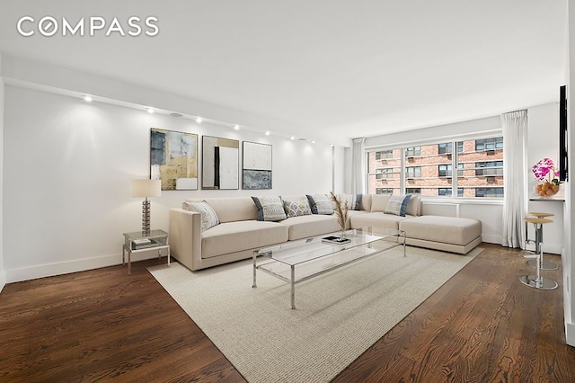 living room featuring hardwood / wood-style flooring