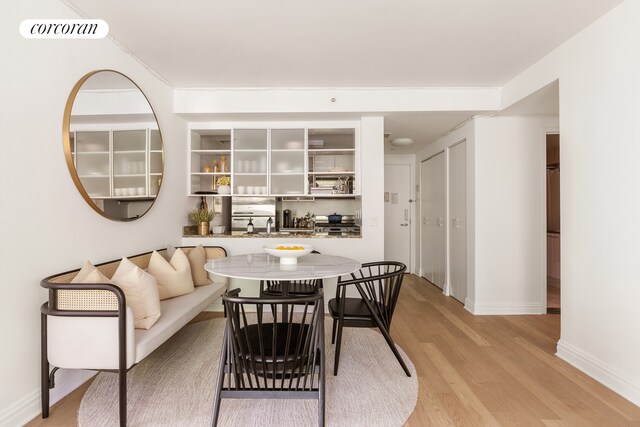 dining room featuring light hardwood / wood-style flooring