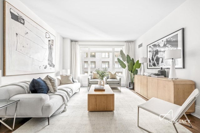 living room featuring hardwood / wood-style flooring