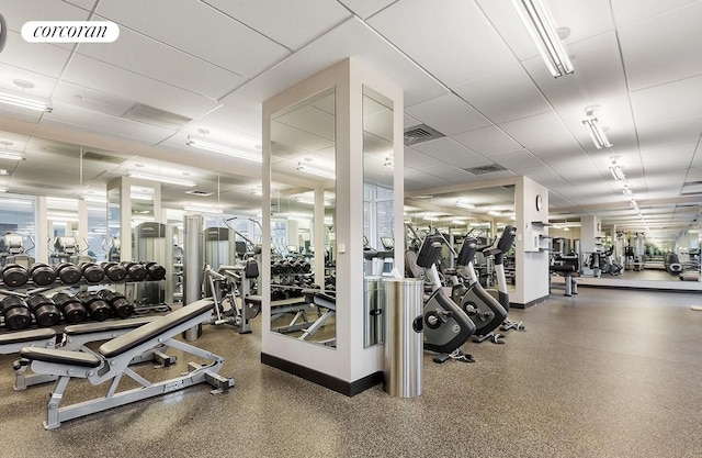 workout area featuring plenty of natural light