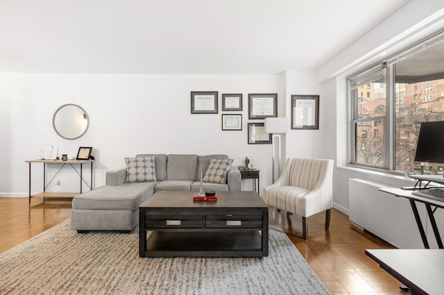 living room featuring hardwood / wood-style floors and plenty of natural light