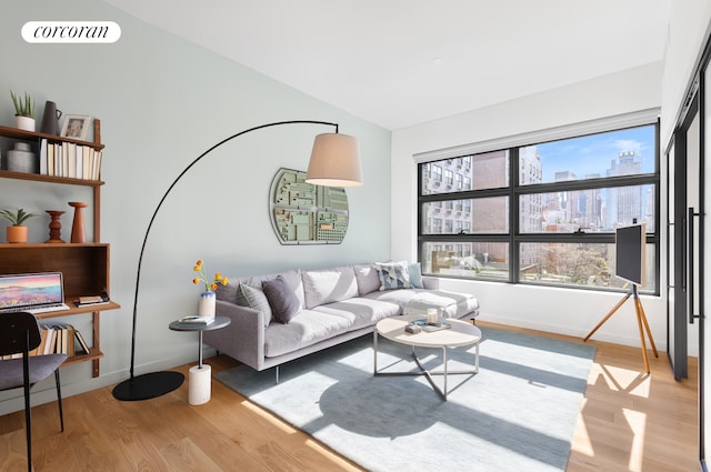 living room featuring hardwood / wood-style flooring