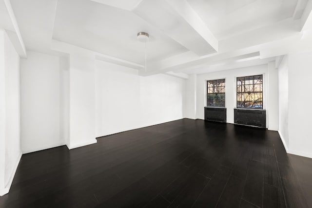 unfurnished room with dark hardwood / wood-style floors