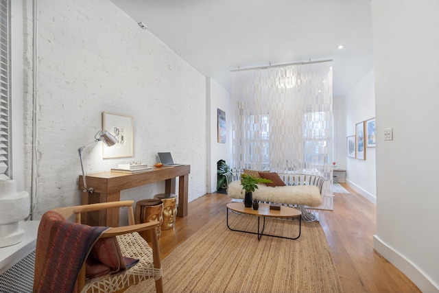 living room featuring hardwood / wood-style floors