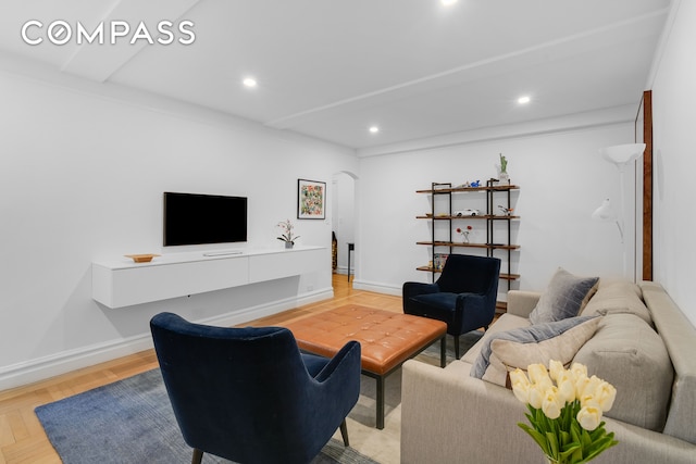 living room featuring hardwood / wood-style floors