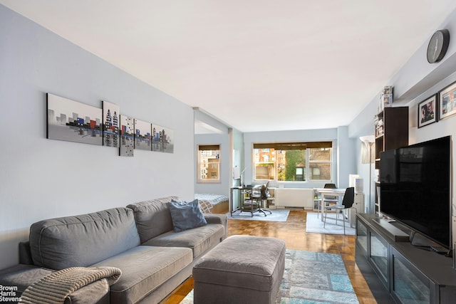 living room featuring hardwood / wood-style flooring