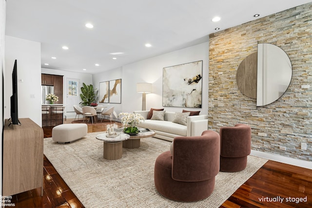 living room featuring hardwood / wood-style floors