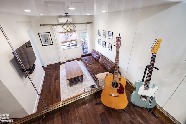 living room featuring wood-type flooring