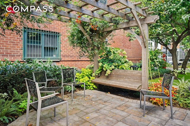 view of patio with a pergola