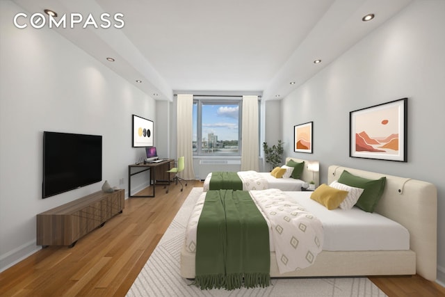 bedroom featuring hardwood / wood-style flooring