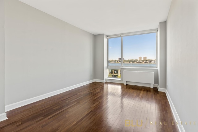 empty room featuring dark wood-type flooring