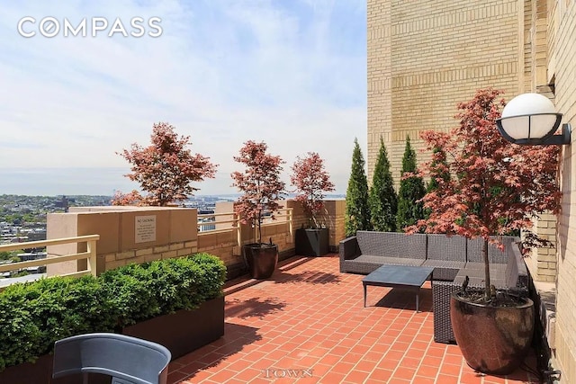 view of patio featuring an outdoor hangout area