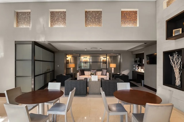 view of tiled dining area