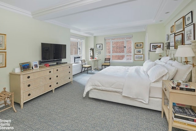 bedroom featuring crown molding