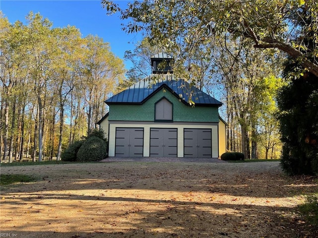 view of garage