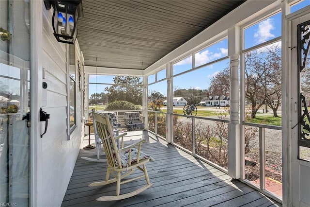 view of unfurnished sunroom