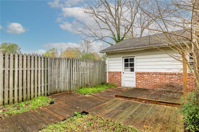 view of yard featuring a deck