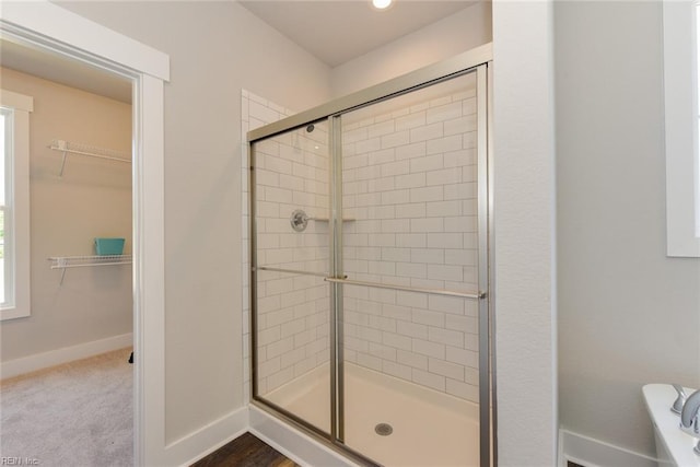 bathroom with walk in shower