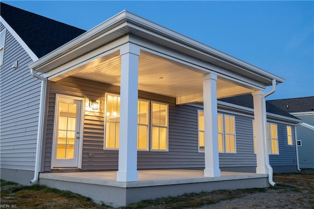 exterior space with a porch