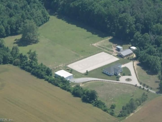 bird's eye view with a rural view