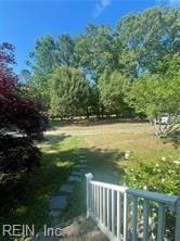 view of yard with a water view