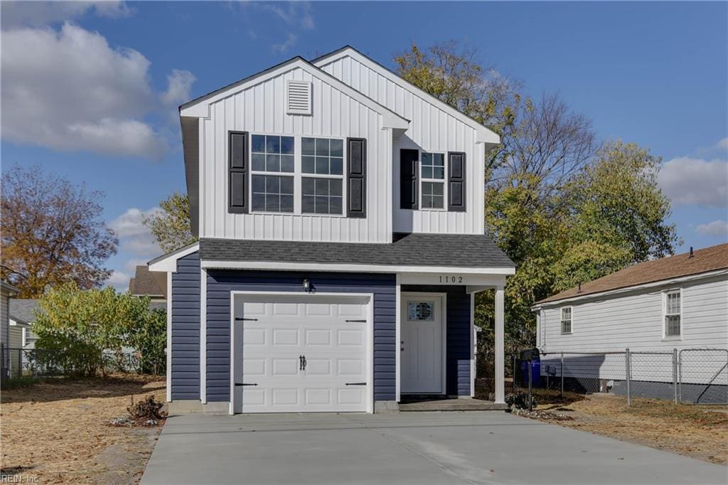 view of front of house with a garage