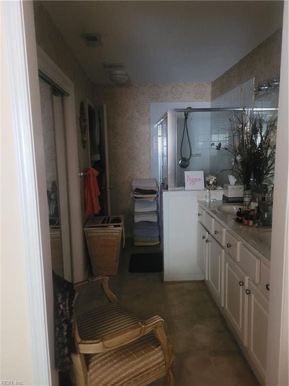 bathroom featuring tile floors