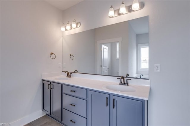 bathroom featuring tile patterned floors and vanity