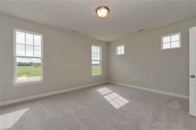 carpeted spare room with a wealth of natural light