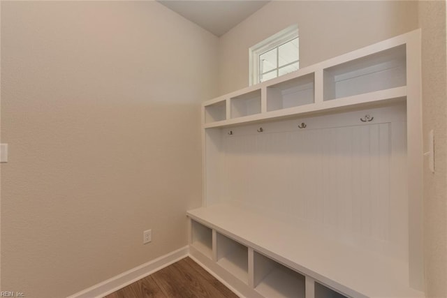 mudroom featuring wood-type flooring