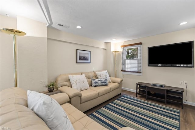 living room featuring hardwood / wood-style flooring