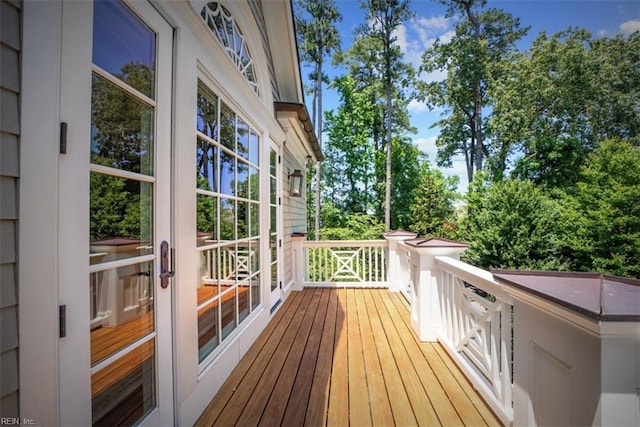 deck featuring french doors