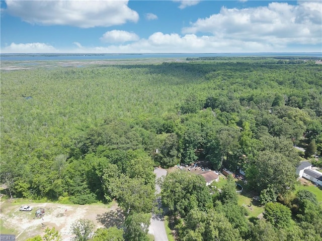 drone / aerial view with a forest view