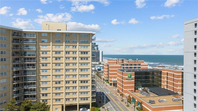 property's view of city featuring a water view