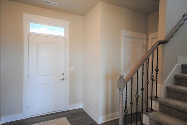 foyer featuring dark hardwood / wood-style flooring