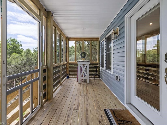 view of unfurnished sunroom