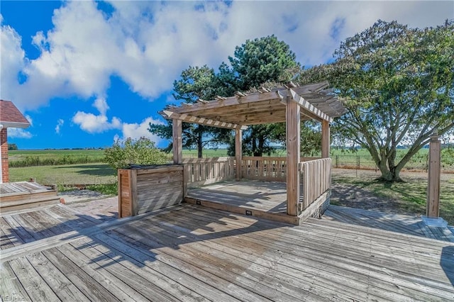 deck featuring a pergola