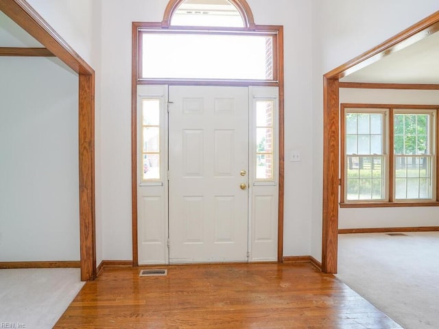 foyer featuring light wood-type flooring