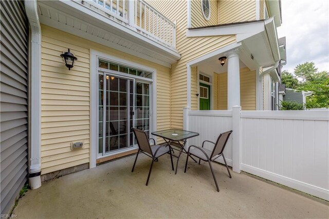 view of patio with a balcony