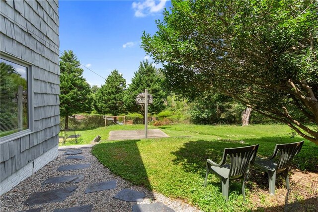 view of yard featuring a patio