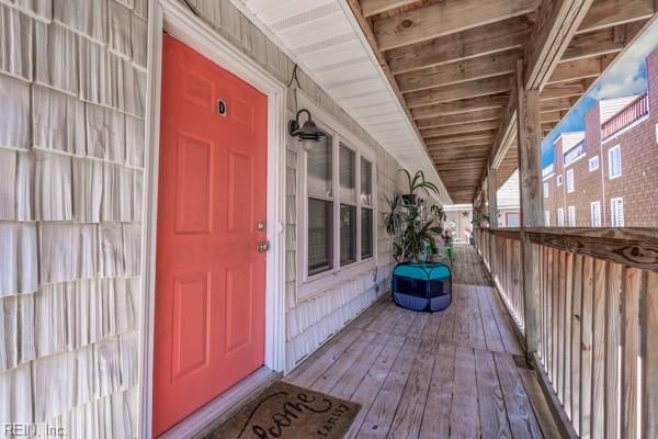 doorway to property with a porch