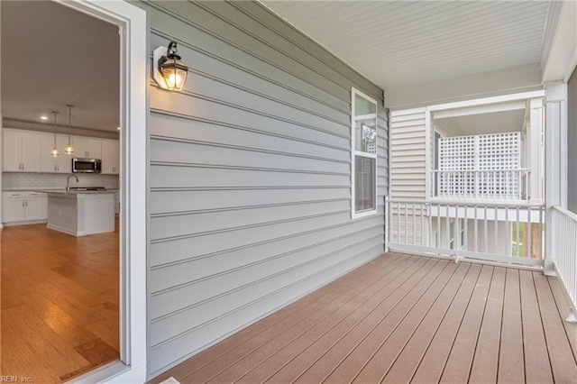 view of wooden deck