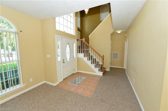 view of carpeted entryway