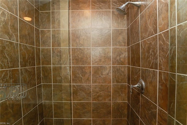 interior space with a tile shower